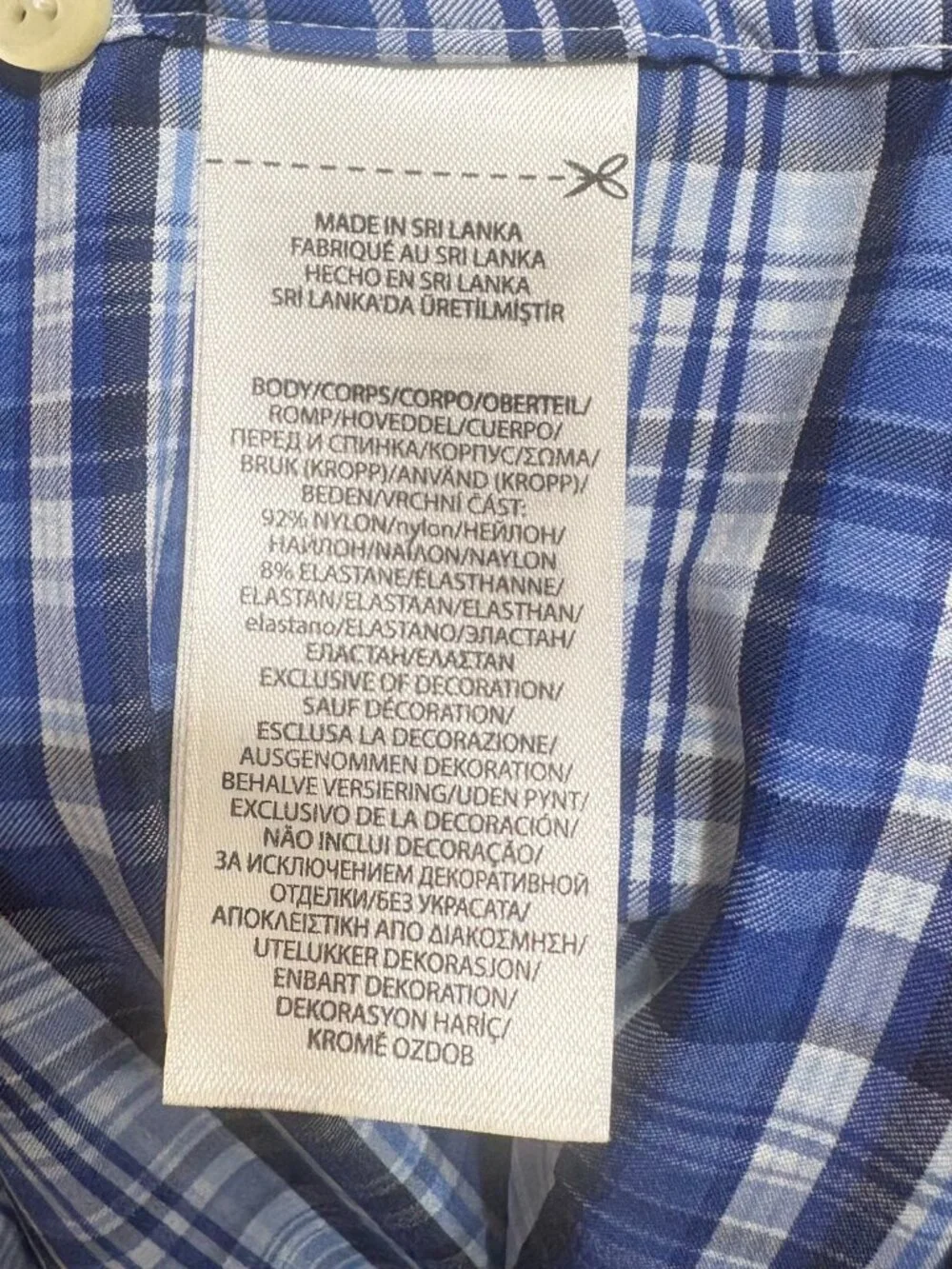 Men's Polo Ralph Lauren Performance Short Sleeve Plaid Blue White 4XB LIKE NEW